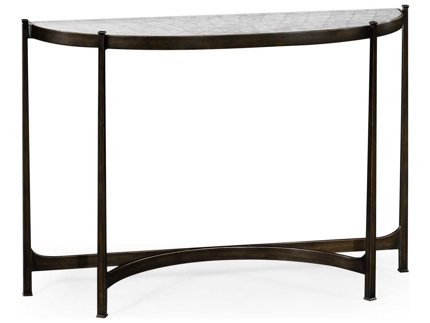 Jonathan Charles Luxe Antique Bronze Finish On Metal 48.5 Regarding Antique Brass Aluminum Round Console Tables (Photo 5 of 20)