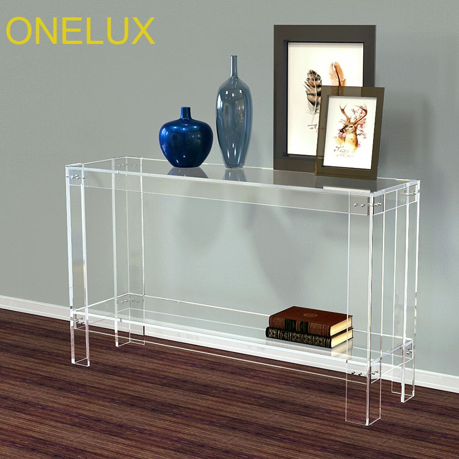 (kd Packed) Clear Acrylic Hallway Desk V Legs,lucite In Clear Acrylic Console Tables (Photo 16 of 20)