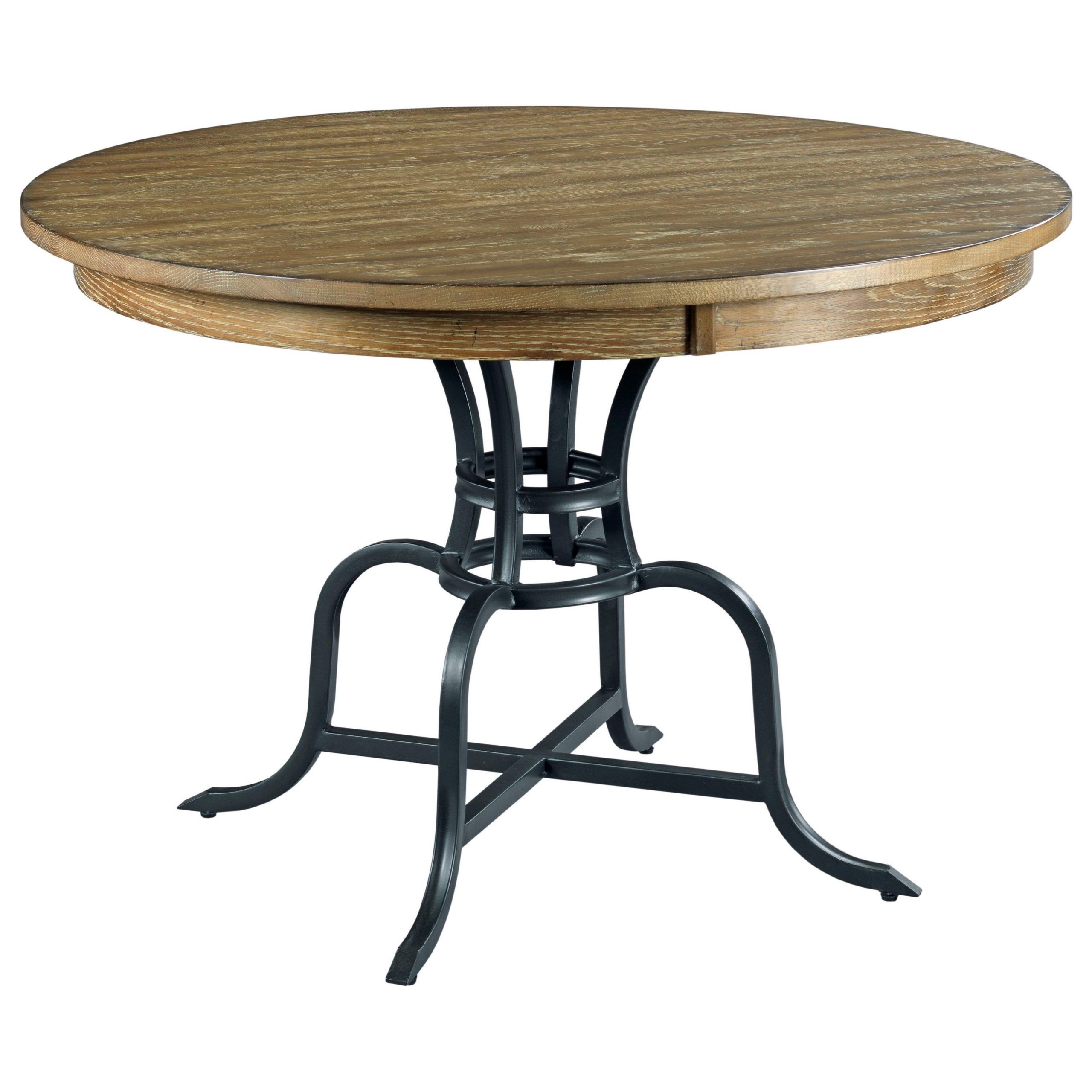 Kincaid Furniture The Nook 44" Round Solid Wood Dining With Metal Legs And Oak Top Round Console Tables (Photo 7 of 20)