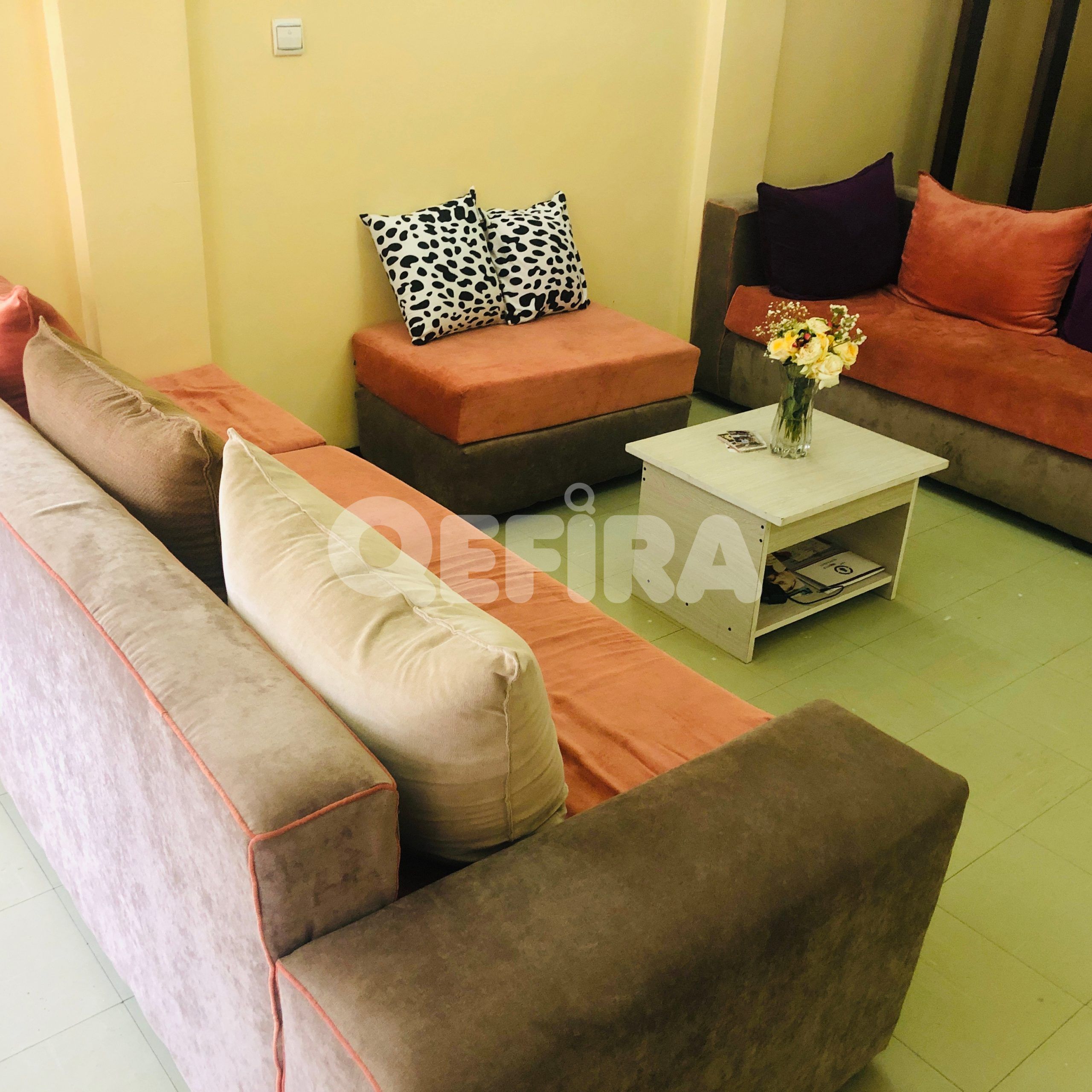 L  Shape Sofa With Table In Addis Ababa | Qefira Within L Shaped Console Tables (Photo 16 of 20)