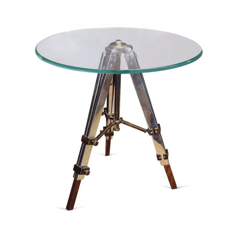 Large Glass Top Tripod Table – Anna Morgan Within Console Tables With Tripod Legs (View 12 of 20)