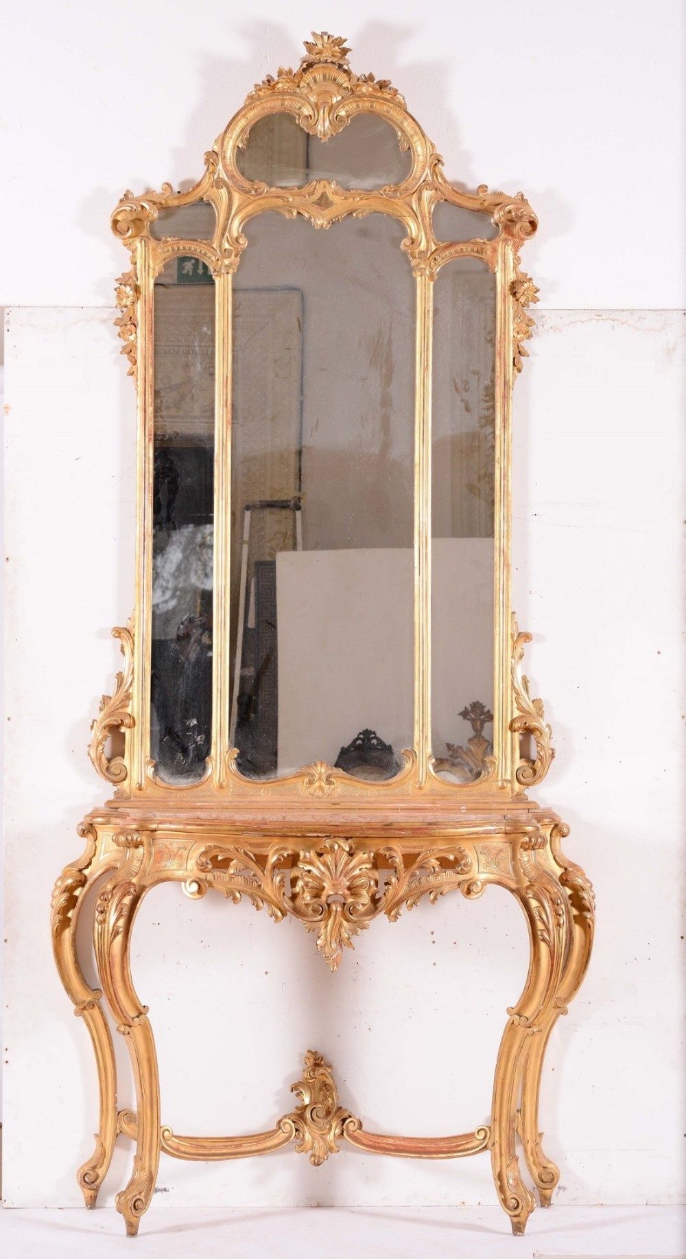 Large Italian 19th Century Giltwood Console Table With Within Antique Mirror Console Tables (View 6 of 20)