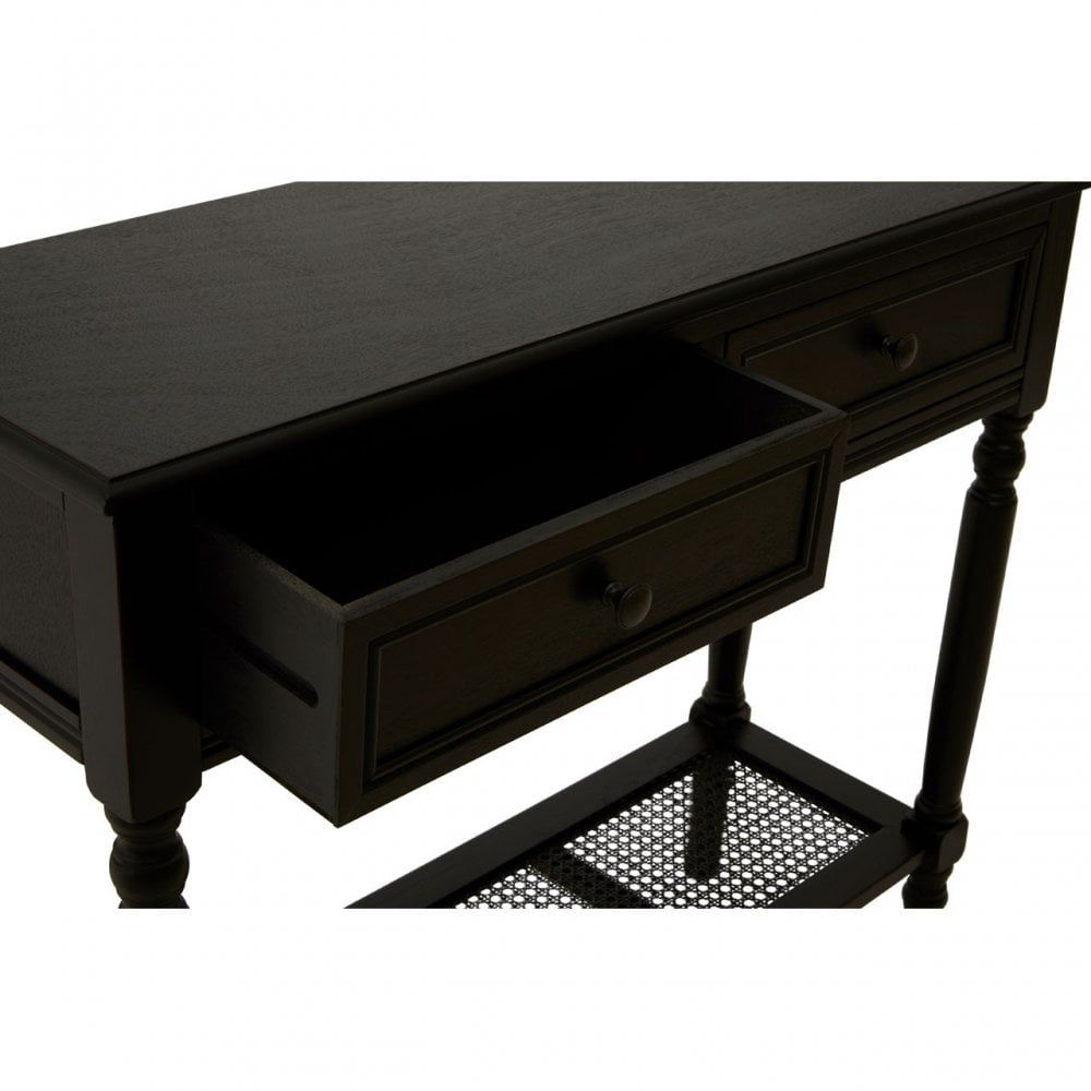 Legacy 2 Drawer Black Finish Console Table | Clanbay For 2 Drawer Console Tables (Photo 16 of 20)