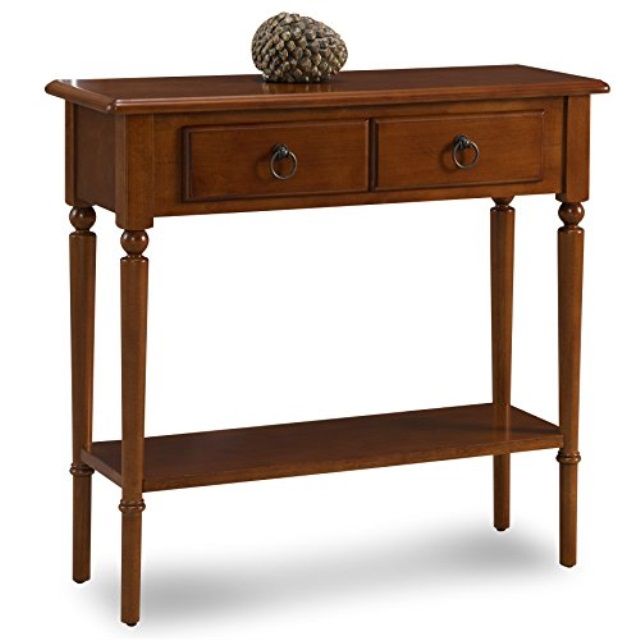 Leick Home Pecan Coastal Narrow Hall Stand/sofa Table With Throughout Warm Pecan Console Tables (Photo 2 of 20)