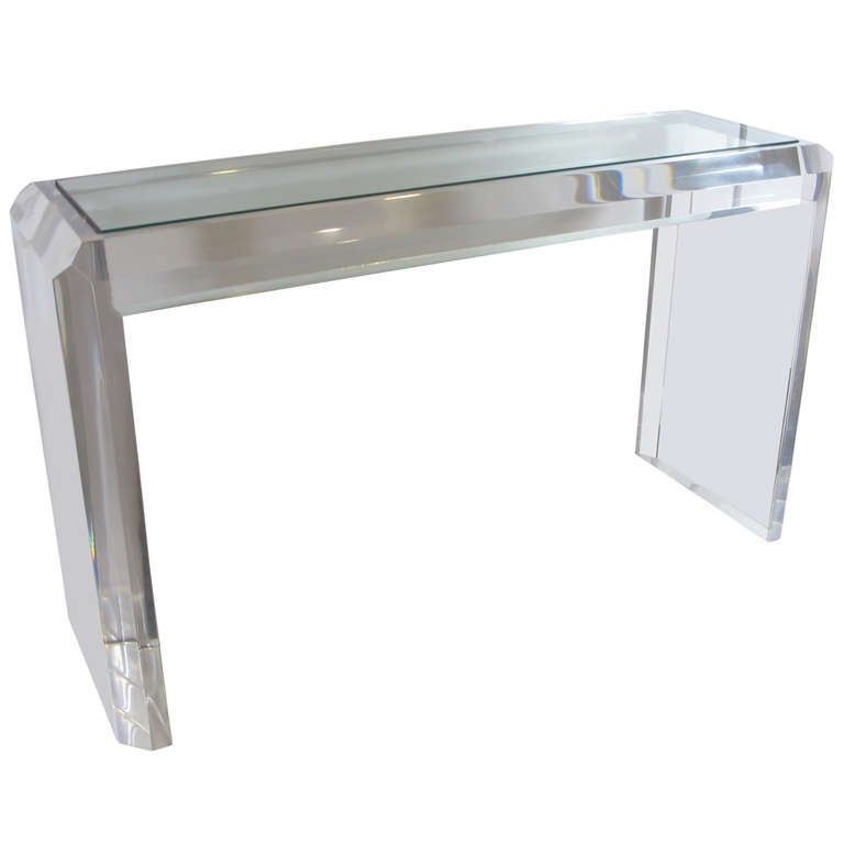 Les Prismatiques Console Table Lucite Glass Clear Acrylic Intended For Clear Console Tables (Photo 15 of 20)