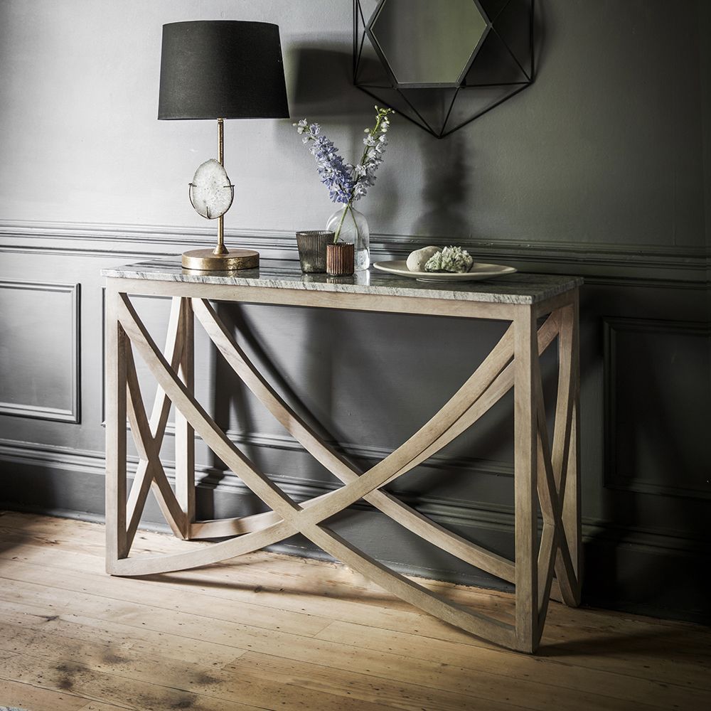 Lily Console Table With A Grey Marble Top | Marble Console Inside Gray And Gold Console Tables (Photo 13 of 20)