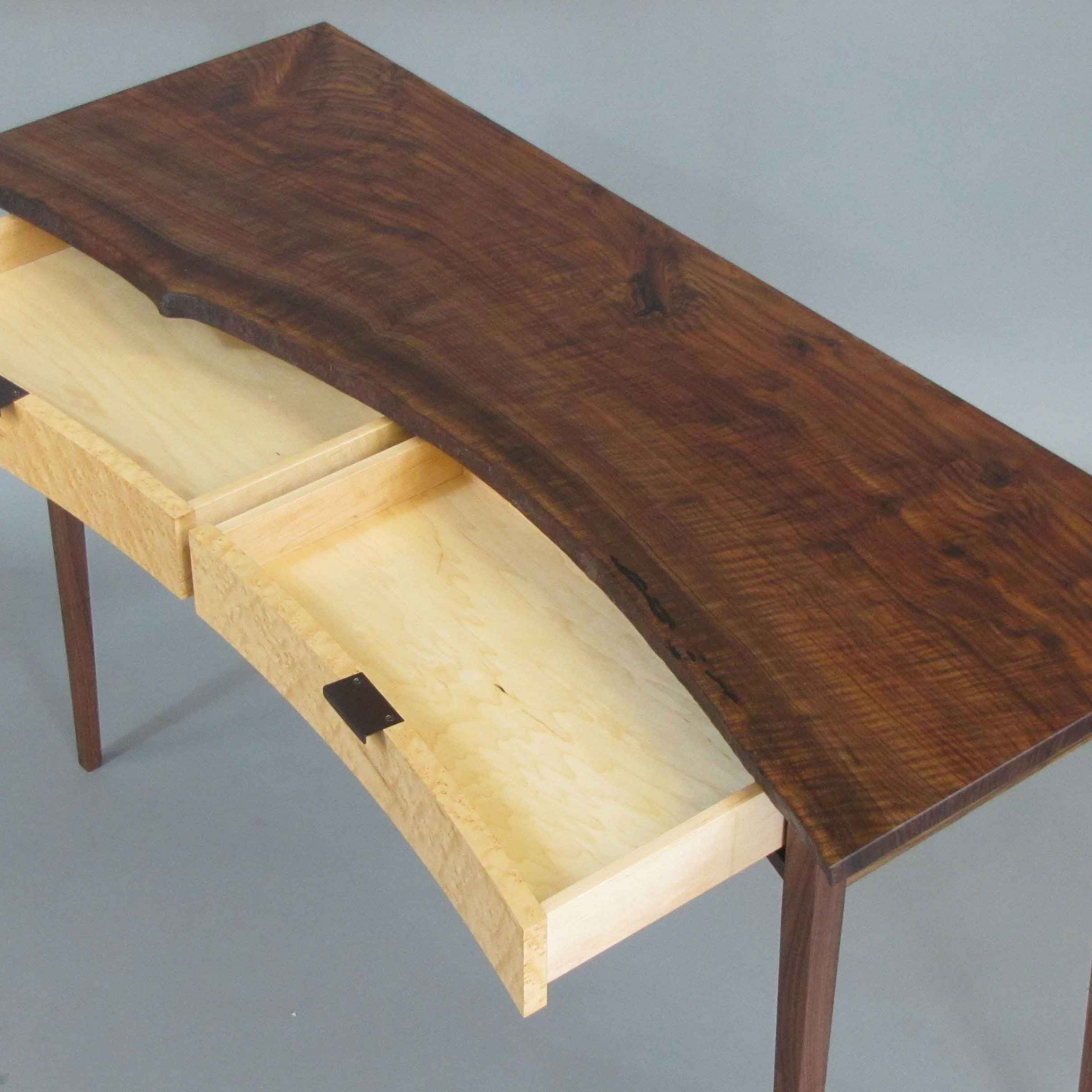 Live Edge Claro Walnut Console Table 1 · Fine Line Joinery With Regard To Walnut Console Tables (Photo 2 of 20)