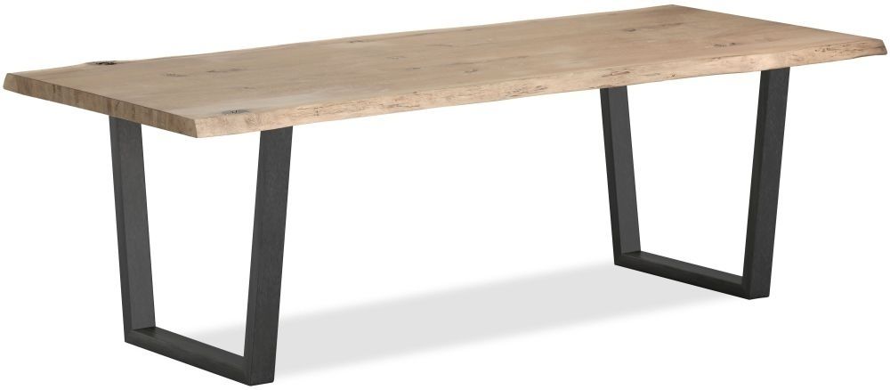 Living Oak White Oil Dining Table 2.4m With Metal Legs With Metal Legs And Oak Top Round Console Tables (Photo 3 of 20)