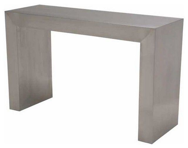 Long Stainless Steel Elegant Console Table With Brushed Intended For Silver Stainless Steel Console Tables (View 12 of 20)