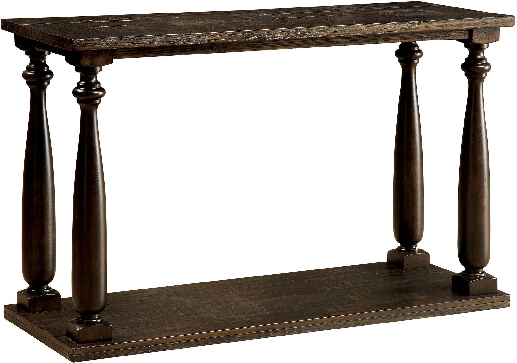 Luan Dark Walnut Sofa Table From Furniture Of America Inside Hand Finished Walnut Console Tables (View 3 of 20)