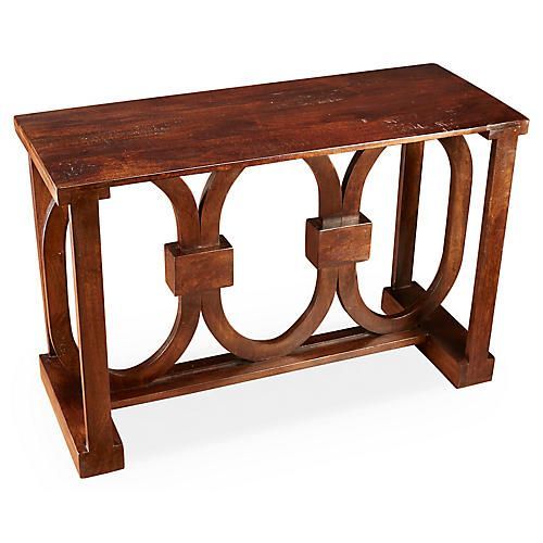 Lucas Oval Console, Pecan, Brimming With Impressive With Warm Pecan Console Tables (Photo 4 of 20)