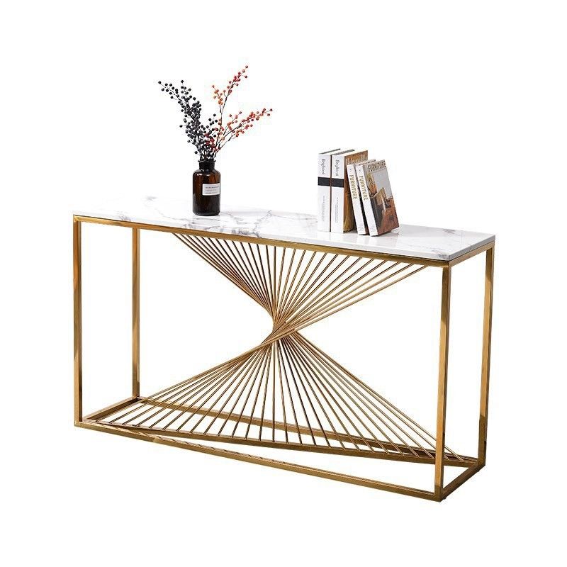 Luxury Modern 55" Rectangular Faux Marble Accent Entryway For Stainless Steel Console Tables (View 17 of 20)
