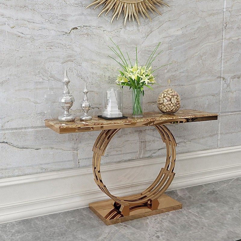Luxury Modern Luxury 48" Faux Marble Narrow Console Table In Marble And White Console Tables (Photo 1 of 20)