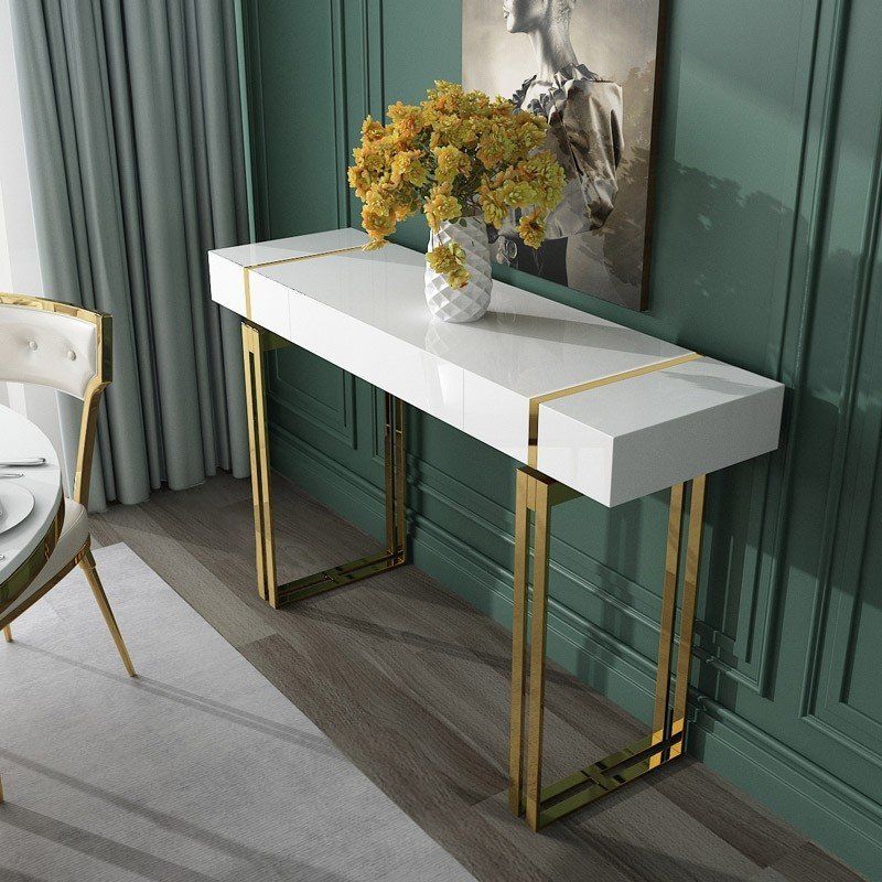 Luxury Modern Luxury White / Black Console Table With Within Black And Gold Console Tables (View 9 of 20)