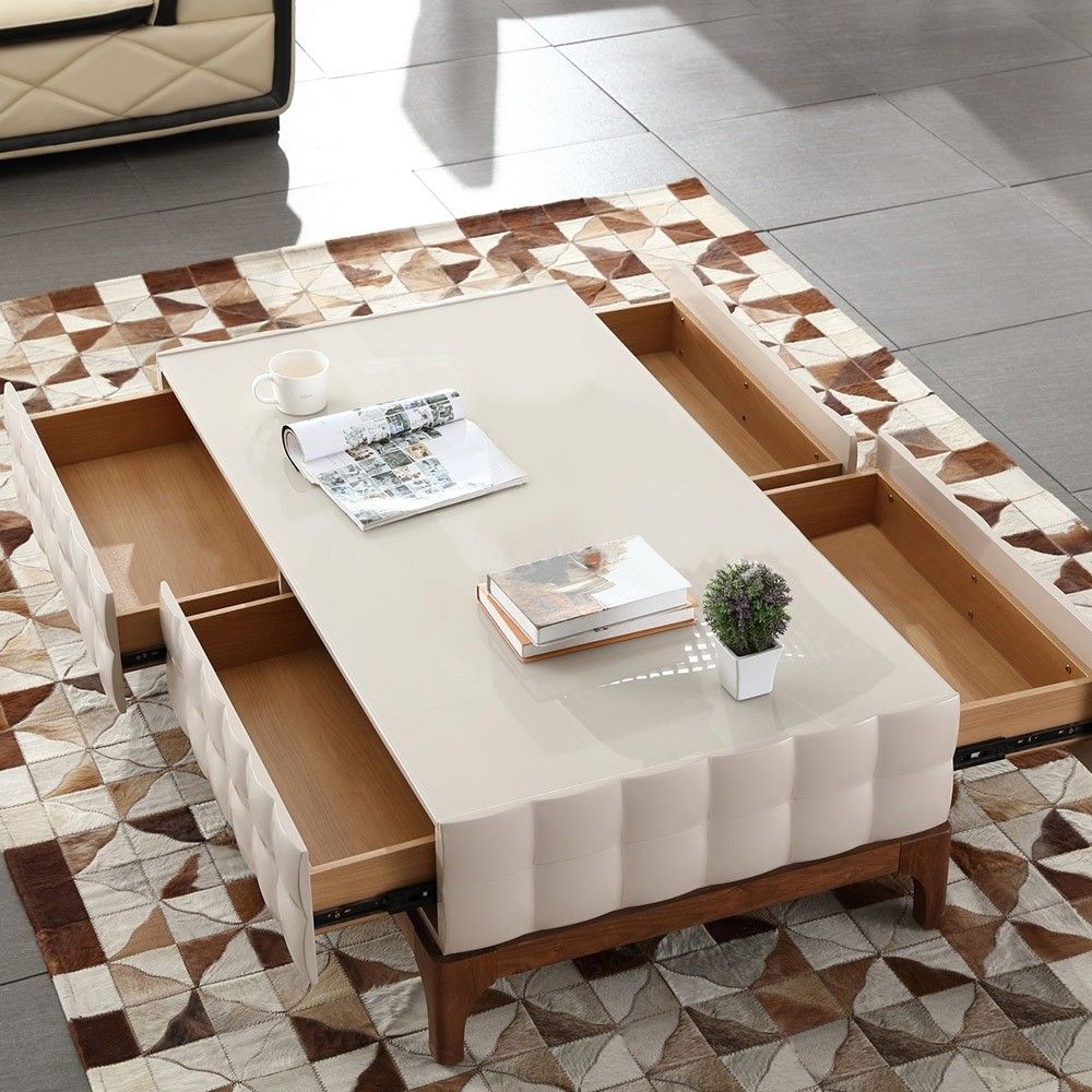 Luxury Modern Rectangular 55" Wood Coffee Table With For Espresso Wood And Glass Top Console Tables (Photo 3 of 20)