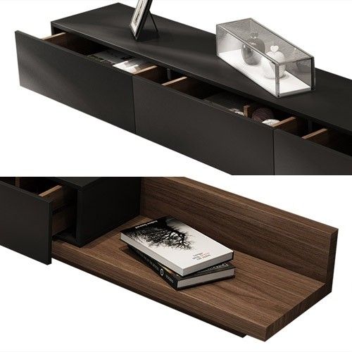 Luxury Rustic Black & Natural Extendable Tv Stand Media Intended For Matte Black Console Tables (View 17 of 20)