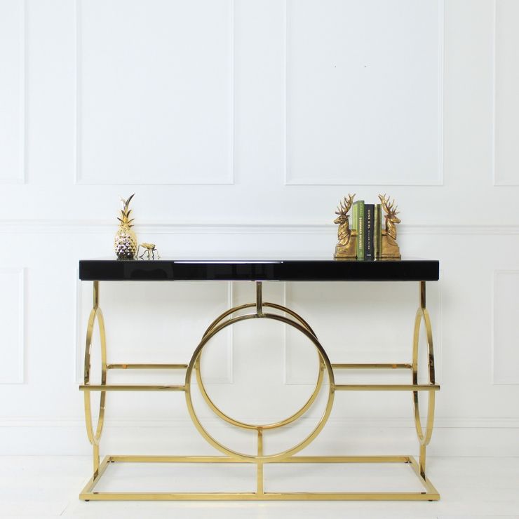 Mackintosh Gold & Black Glass Console – Wooden It Be Nice Pertaining To Black And Gold Console Tables (View 6 of 20)