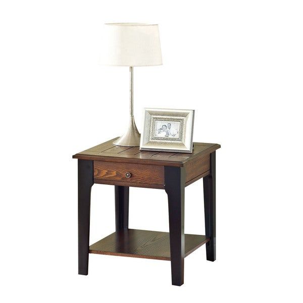 Magus Brown Oak And Black End Table – Free Shipping Today With Black And Oak Brown Console Tables (View 13 of 20)