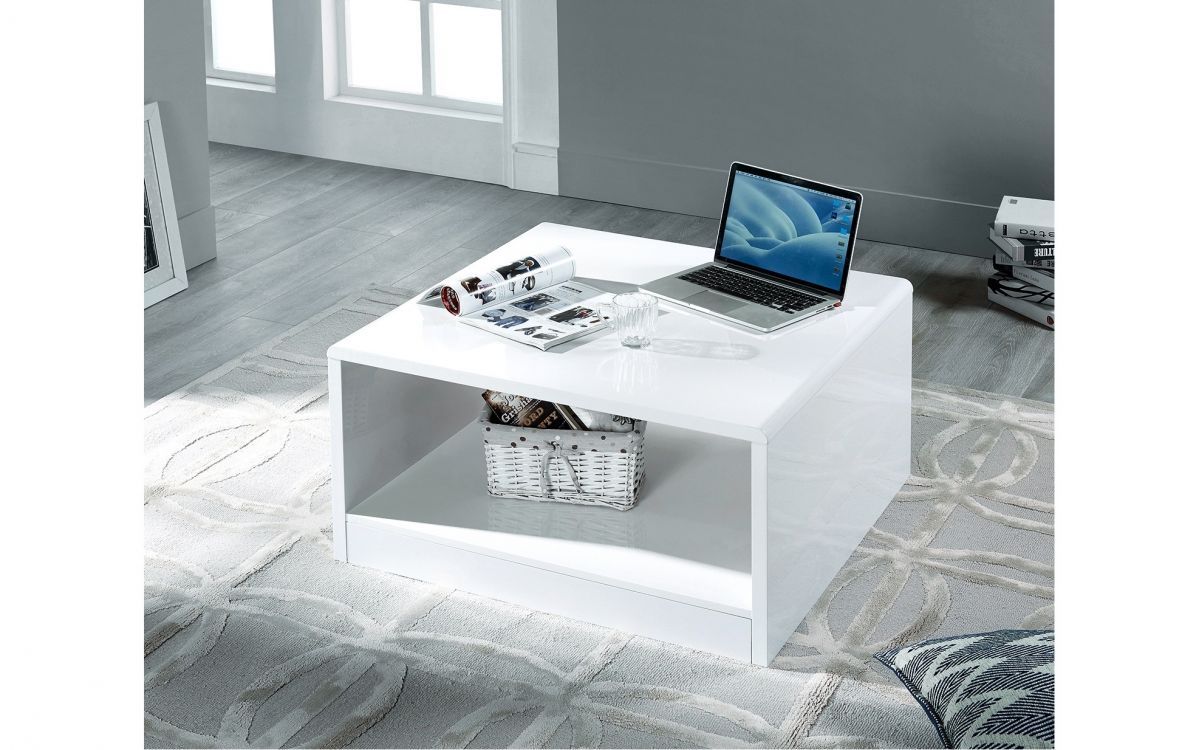 Manhattan High Gloss Square Coffee Table | Julian Bowen Within Square High Gloss Console Tables (View 18 of 20)