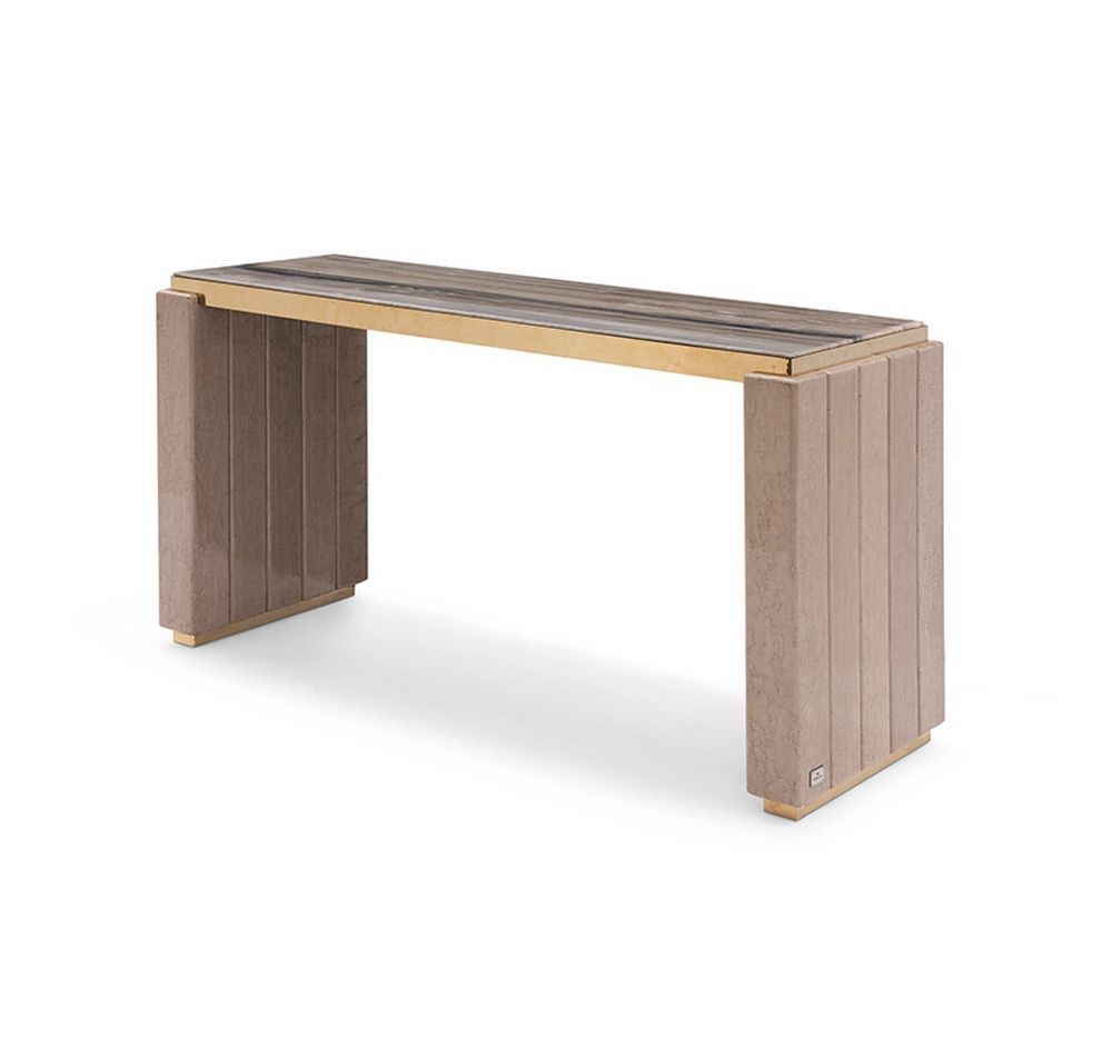 Marble Top Veneer Modern Luxury Console Table – Ekar Furniture Inside Gray Wood Veneer Console Tables (Photo 6 of 20)