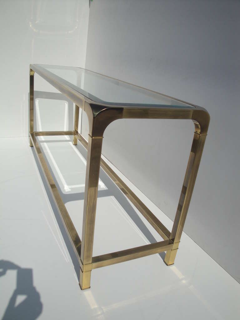 Mastercraft Antique Brass Console / Sofa Table At 1stdibs Pertaining To Antique Brass Round Console Tables (View 8 of 20)