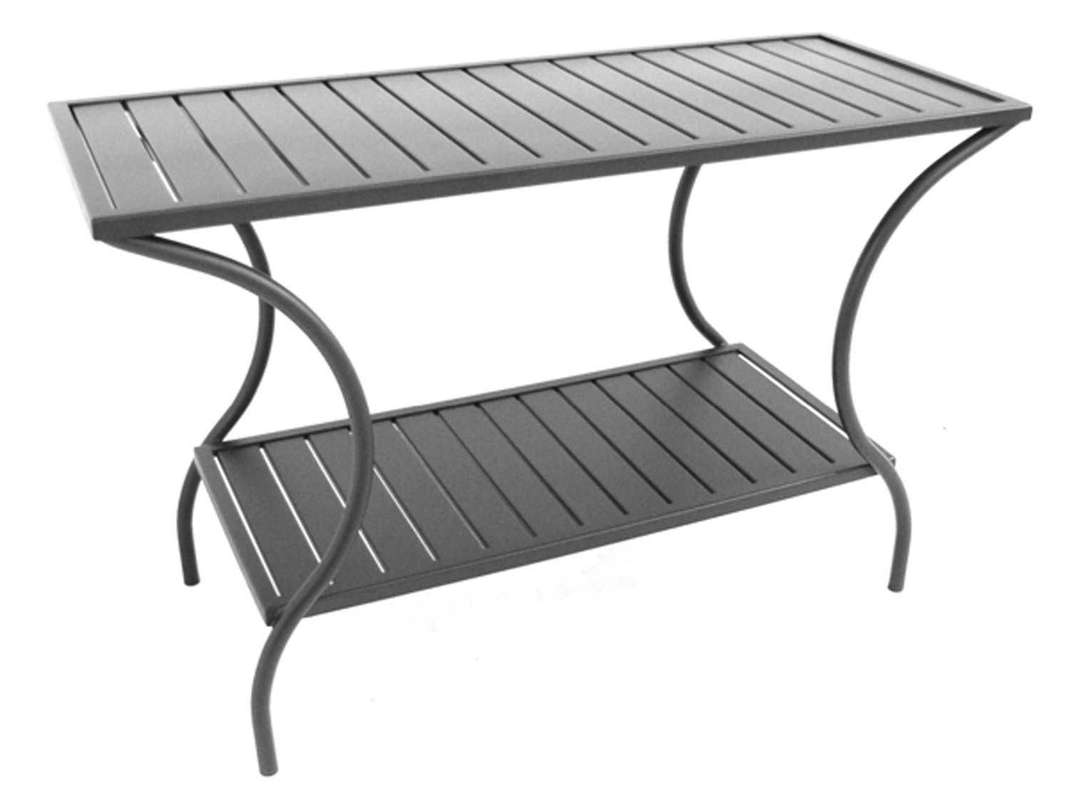 Meadowcraft Wrought Iron 49.25 X 20 Rectangular Console Inside Black Metal Console Tables (Photo 10 of 20)