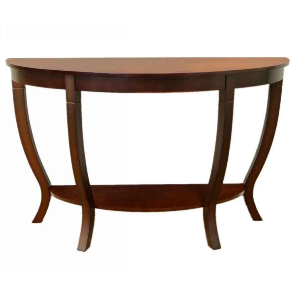 Megahome Lewis Dark Walnut Wood Sofa Table Rvmh155 – The Within Rustic Walnut Wood Console Tables (View 11 of 20)