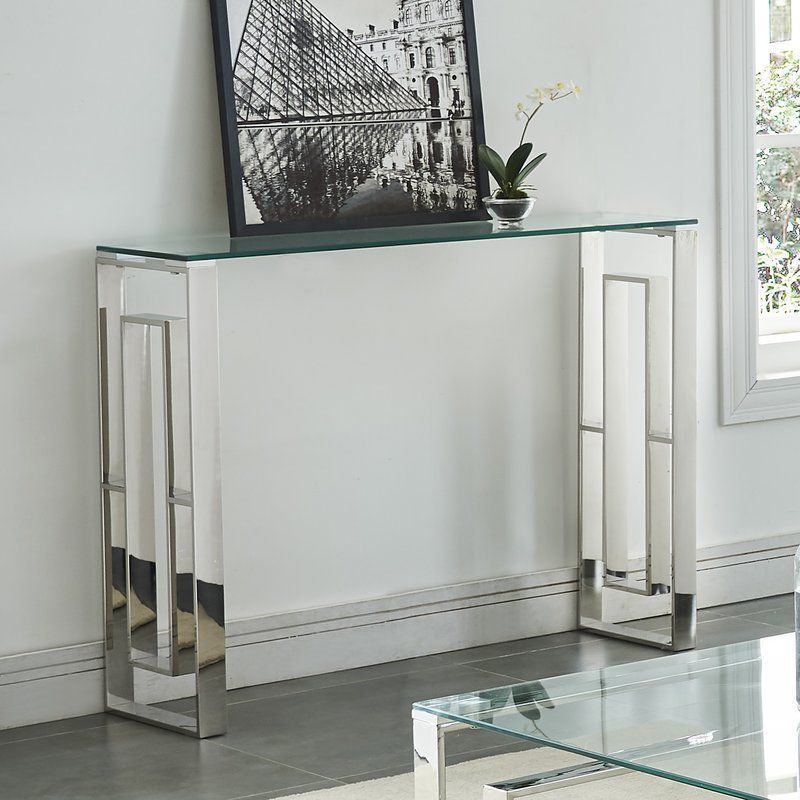 Menzel 39.5'' Console Table | Steel Console Table, Console In Stainless Steel Console Tables (Photo 1 of 20)