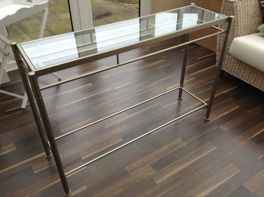 Metal Console Table With Glass Top | In Chelmsford, Essex Pertaining To Glass And Pewter Oval Console Tables (Photo 10 of 20)