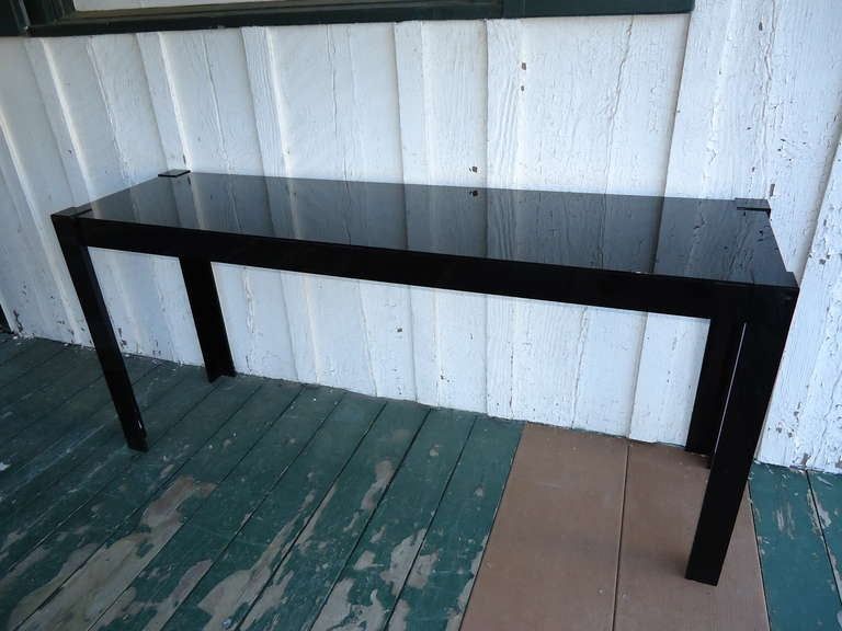Mid Century Black Lucite Sofa Table At 1stdibs Inside Aged Black Console Tables (Photo 13 of 20)