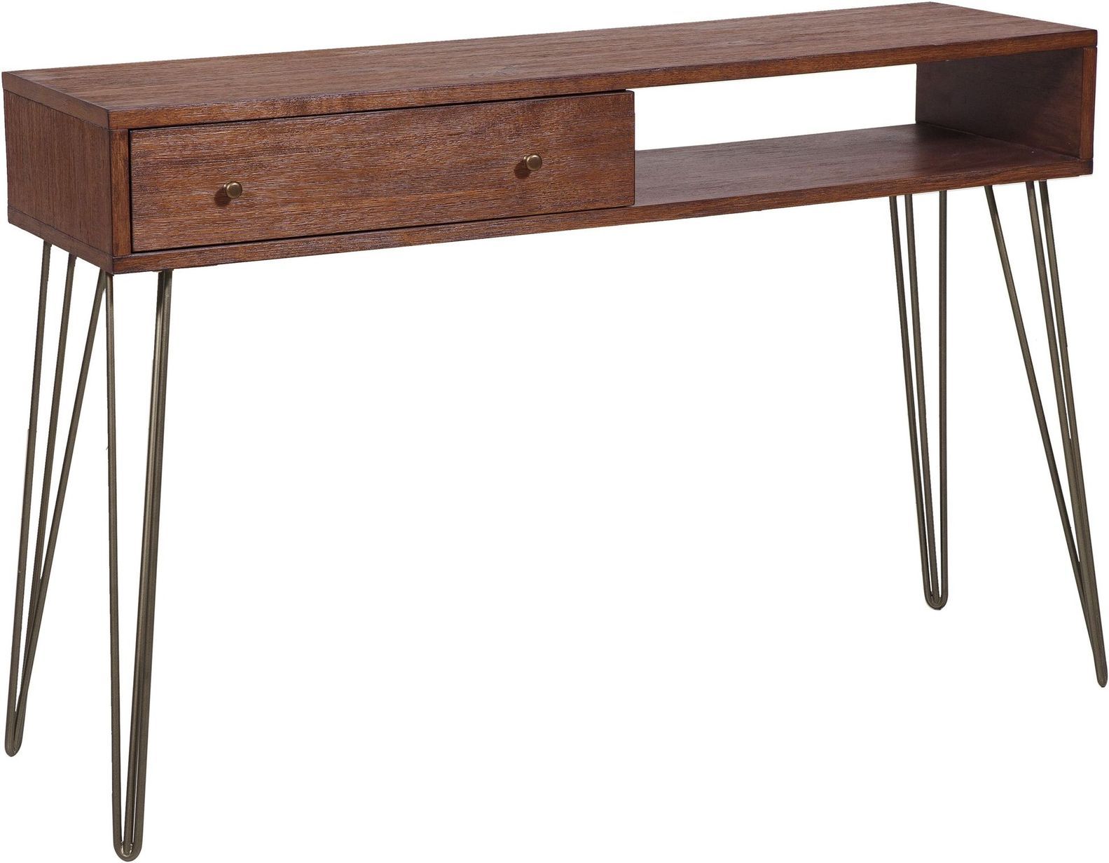 Mid Century Modern Walnut Acacia One Drawer Accent Storage Inside Square Modern Console Tables (View 19 of 20)
