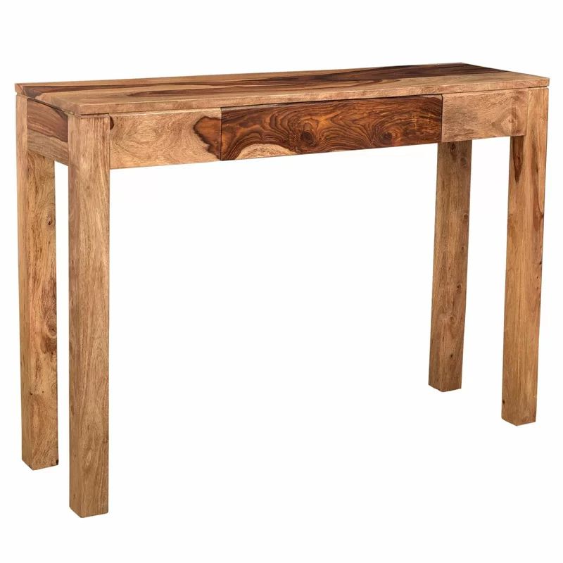 Millwood Pines Spurlock 42" Solid Wood Console Table Throughout Natural Wood Console Tables (View 8 of 20)
