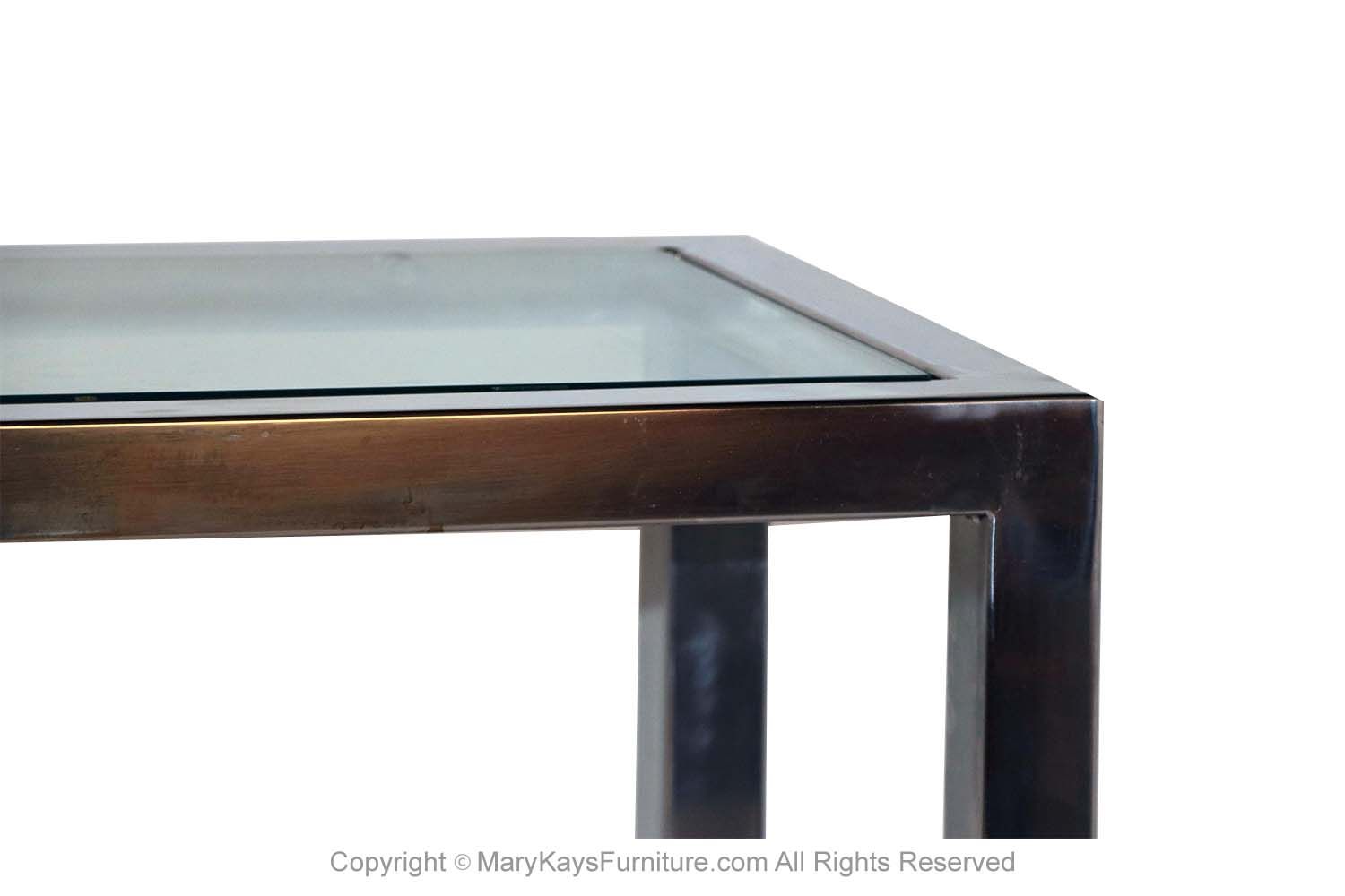Milo Baughman Chrome Glass Console Table Mid Century Regarding Chrome And Glass Modern Console Tables (View 5 of 20)