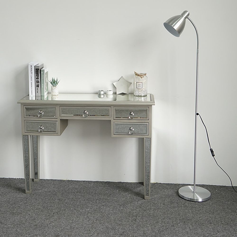 Mirrored 5 Drawer Console Table Mirrored Side Desk Modern In Mirrored Modern Console Tables (Photo 6 of 20)