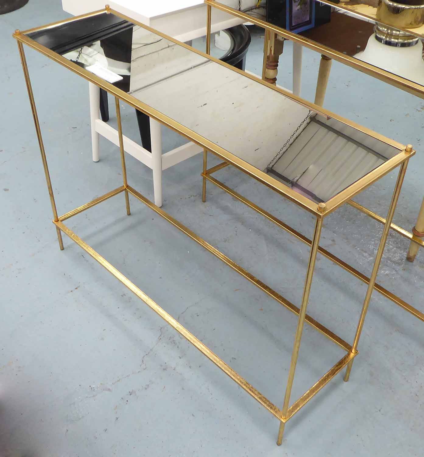 Mirrored Console Table, On A Gilded Metal Frame, 107cm X Intended For Mirrored And Silver Console Tables (Photo 14 of 20)
