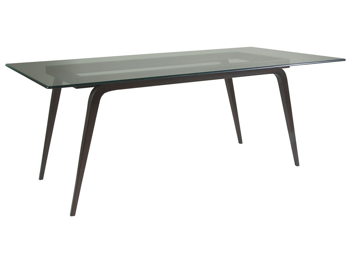 Mitchum Rectangular Dining Table With Glass Top Pertaining To Rectangular Glass Top Console Tables (View 9 of 20)