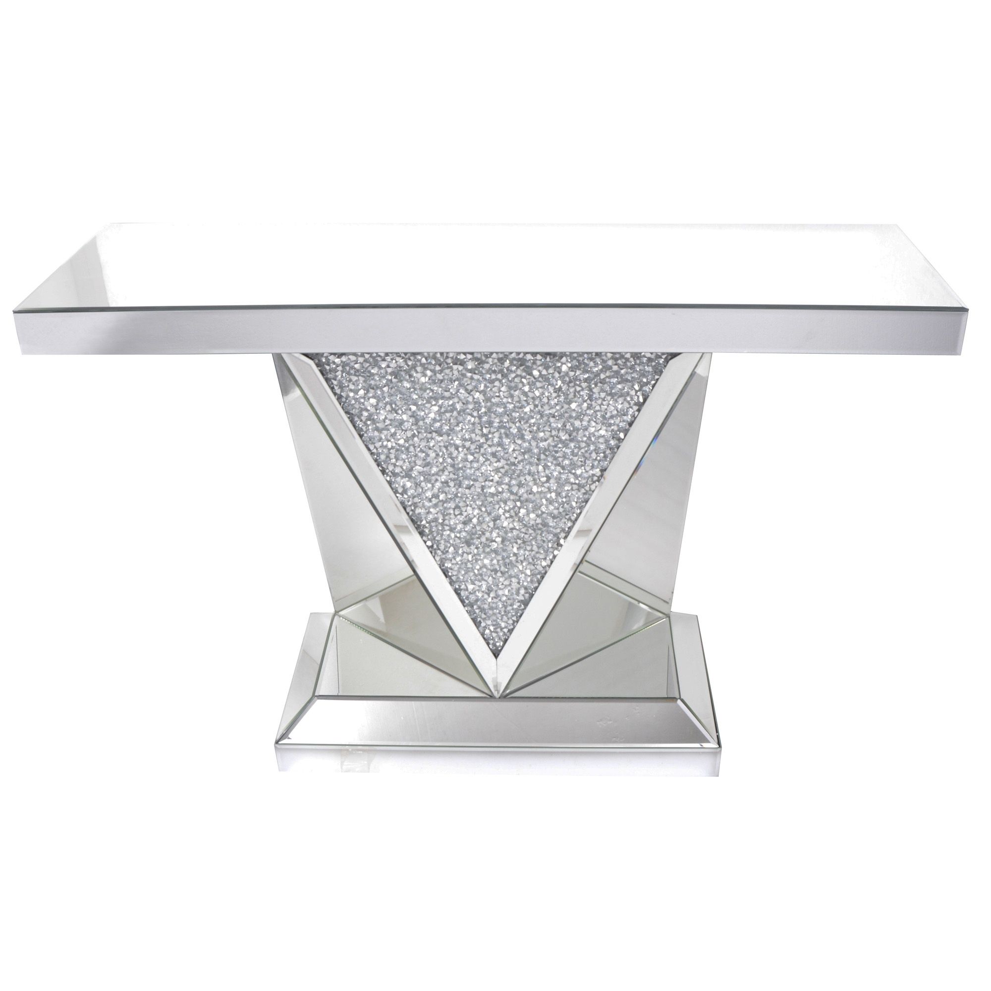 Mocka Diamond Crush Triangle Console Table | Mocka Collection With Triangular Console Tables (View 16 of 20)