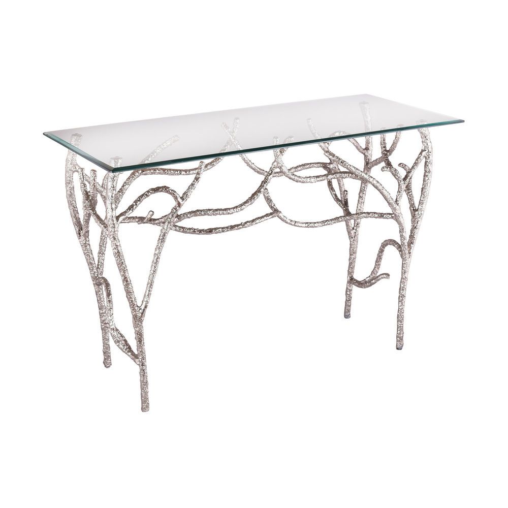 Modern Abstract Silver Branch Console Table With With Regard To Geometric Glass Modern Console Tables (View 8 of 20)