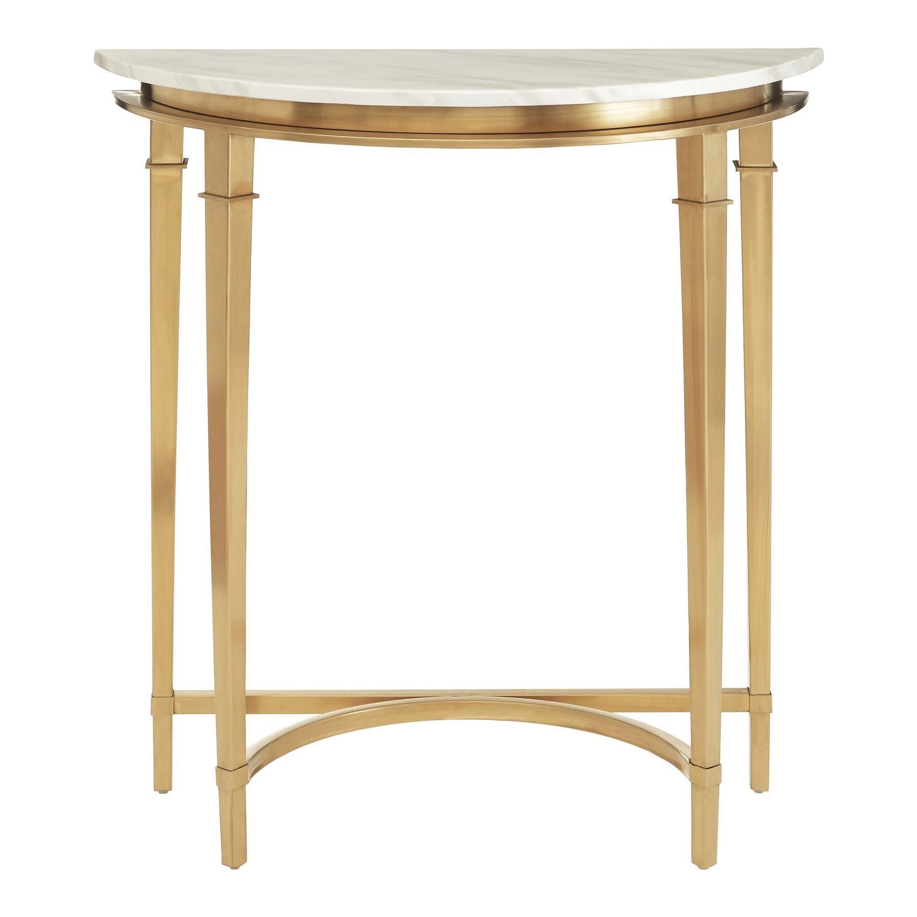 Modern Home – Vari Console Table White Marble / Gold Frame With White Stone Console Tables (Photo 3 of 20)