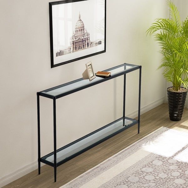 Modern Matt Black Console Table – Overstock – 30994531 For Gray And Black Console Tables (View 14 of 20)