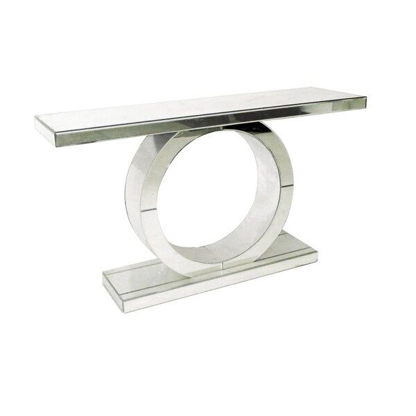 Modern Mirrored Console Table – Overstock – 18533875 Inside Mirrored And Chrome Modern Console Tables (View 17 of 20)
