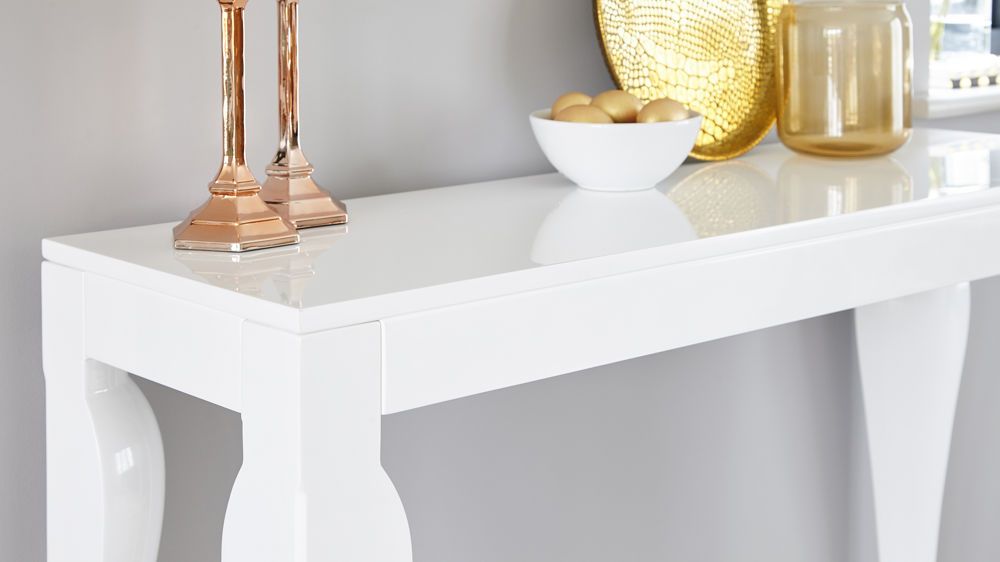 Modern White Gloss Console Table | Styling And Storage | Uk Inside Gloss White Steel Console Tables (Photo 20 of 20)