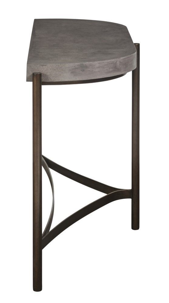 Modus Furniture – Lyon Semi Circular Concrete And Metal Throughout Metal Legs And Oak Top Round Console Tables (View 5 of 20)