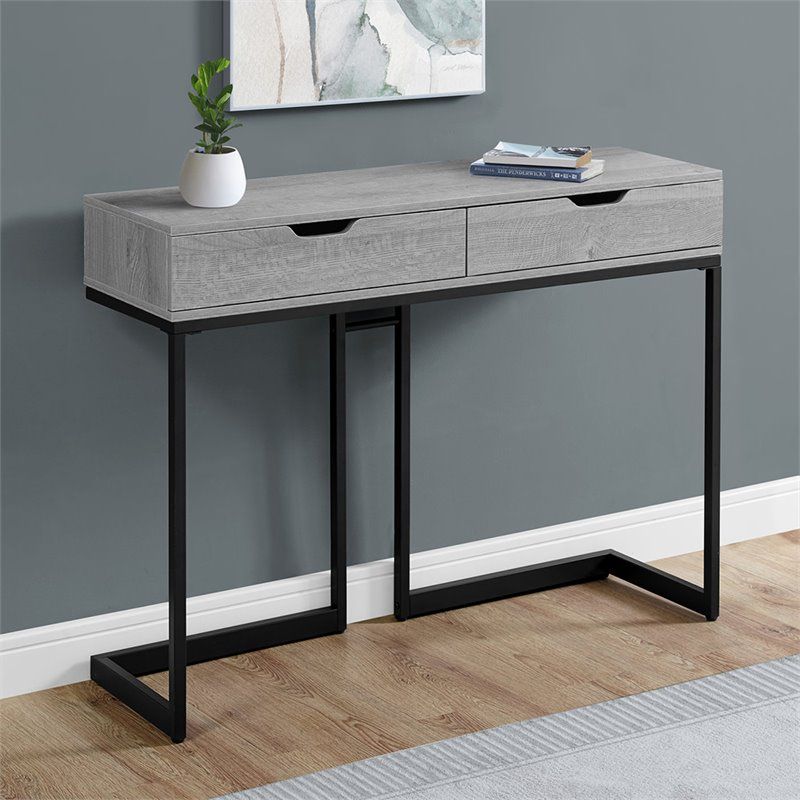 Monarch 2 Drawer Accent Console Table In Gray And Black | Ebay In 2 Drawer Console Tables (View 12 of 20)
