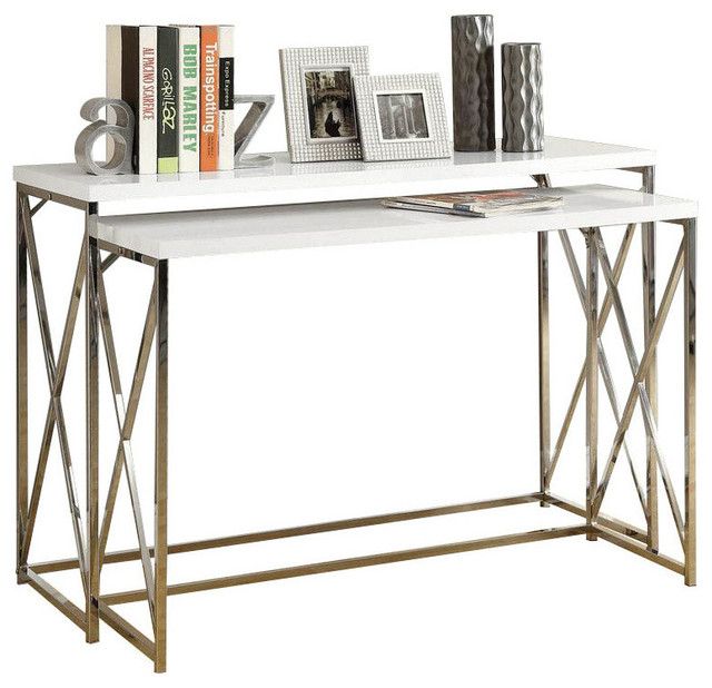 Monarch Specialties 2 Piece 46 X 18 Console Nesting Table Within Nesting Console Tables (Photo 18 of 20)