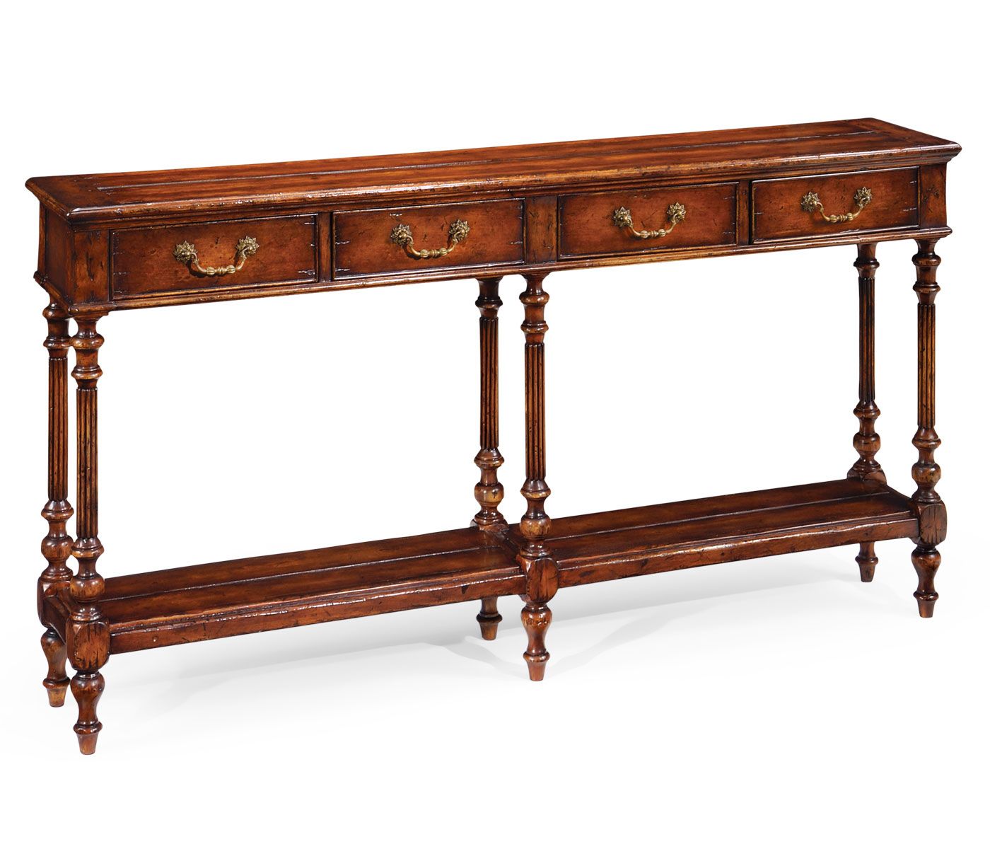 Narrow Walnut Console Antique Finish Regarding Antique Console Tables (View 7 of 20)