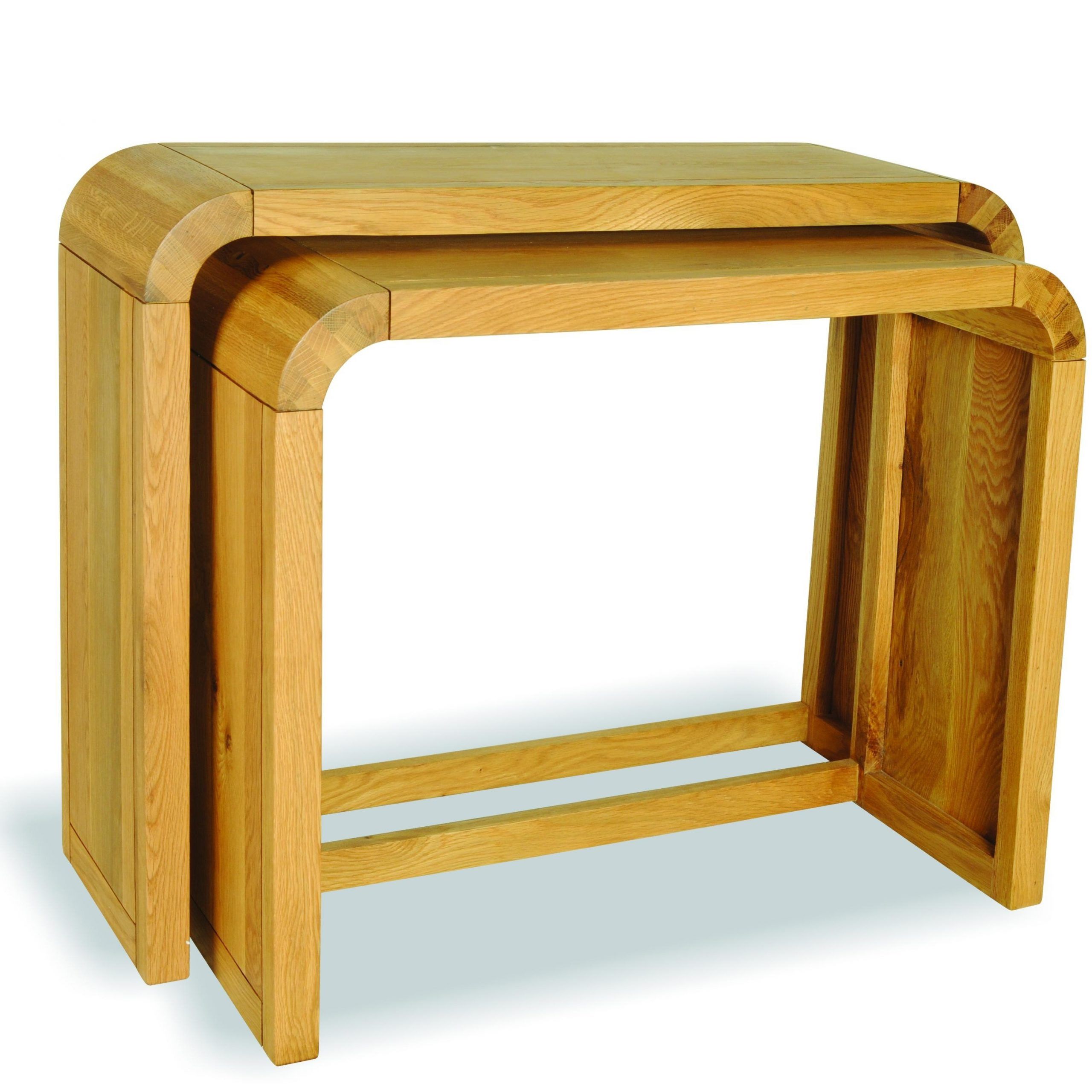 Nest 2 Oak Console Tables | Contemporary Design Wood Within Nesting Console Tables (View 12 of 20)