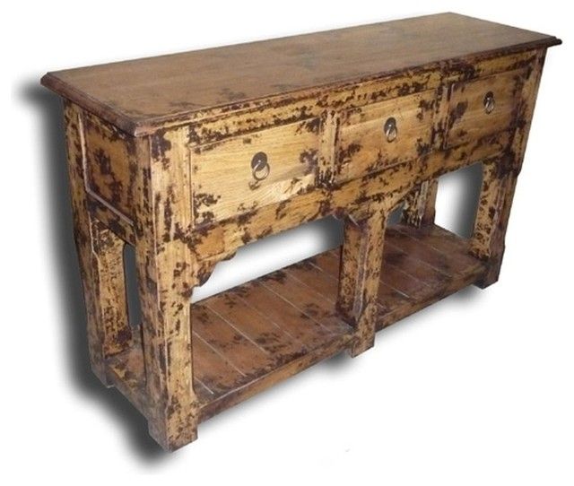 New Console Black Mediterranean Oak 3 Drawer – Traditional Regarding Black And Oak Brown Console Tables (Photo 11 of 20)