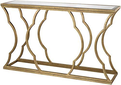 New Elk Lighting Metal Cloud Console, 60 X 15 X 36 With Antiqued Gold Leaf Console Tables (Photo 17 of 20)