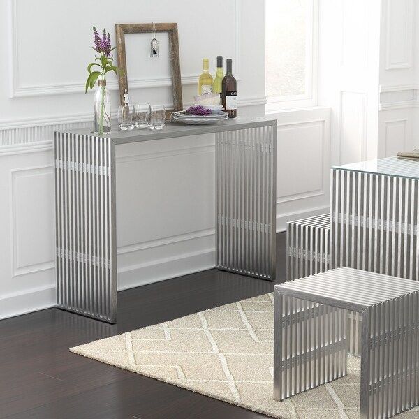 Novel Console Table Brushed Stainless Steel – Silver – On With Regard To Silver Stainless Steel Console Tables (Photo 14 of 20)